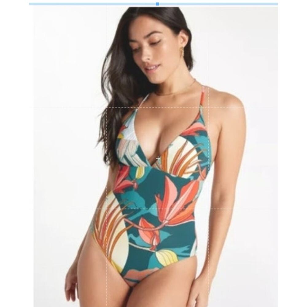 New NWOT‎ Calia Women's Swim Triangle Strappy Back One Piece Swimsuit Size 8